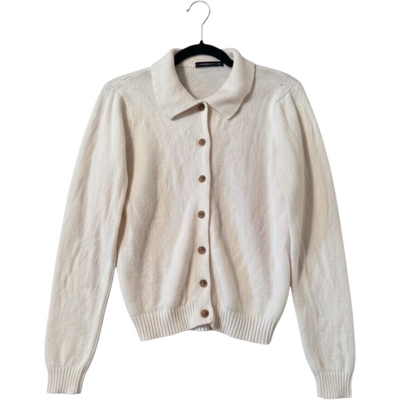 Brandy Melville Sweaters - Brandy Melville Cardigan One Size Cream Wool Blend Collared Button Up Preppy